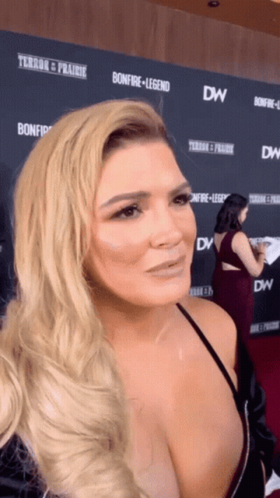 Woman On Red Carpet With Terror GIF