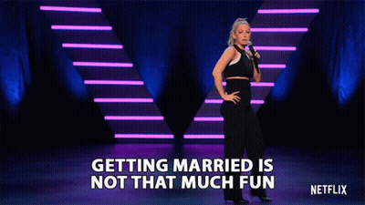 Woman On Stage Saying Getting Married Is Not That Much Fun GIF