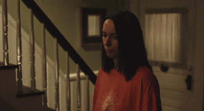 Woman On Stairs Saying She's The F*kin Worst GIF