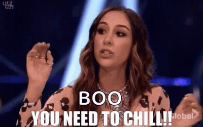 Woman On TV Show Says Boo You Need To Chill GIF