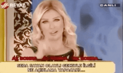 Woman On TV Show Seda Sayin Olayli Geceyle Ilgili GIF
