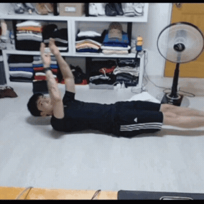 Woman On Yoga Mat With Set 1 And Set 2 GIF