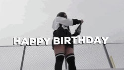 Woman Open Happy Birthday Champagne GIF