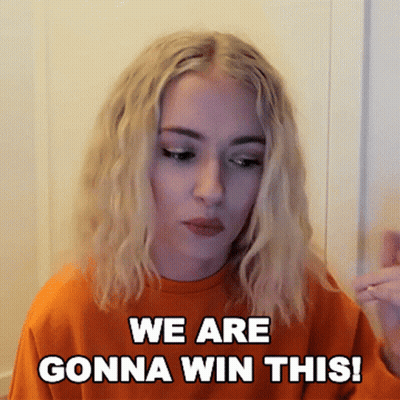 Woman Orange Shirt: We Are Gonna Win This GIF
