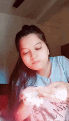 Woman Out A Lot Of Face Powder GIF