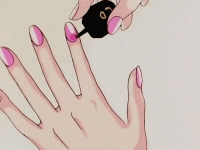Woman Painting Nails With Pink Polish GIF