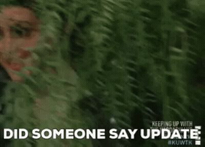 Woman Peeking From Bush Saying Did Someone Say Update GIF