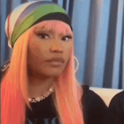 Woman Pink Hair Headband Earrings GIF