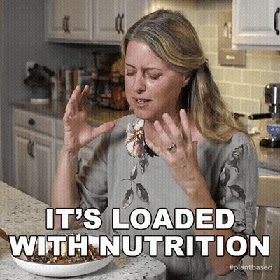 Woman Plate Of Food It's Loaded With Nutrition GIF