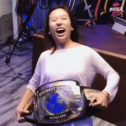 Woman Play Like A Champion And Acting Goofy GIF