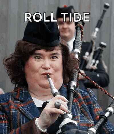 Woman Playing Bagpipe Roll Tide GIF