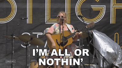 Woman Playing Guitar Singing I'm All Or Nothin GIF