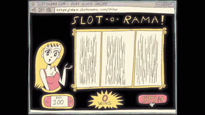 Woman Playing Slot Game GIF