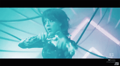 Woman Playing Violin With E3 Live Logo GIF