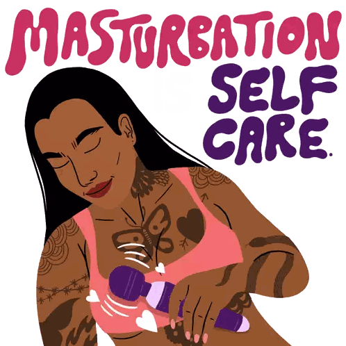 Woman Playing With Vibrator Masturbation Sticker