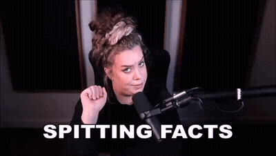 Woman Pointing At Camera Spitting Facts GIF