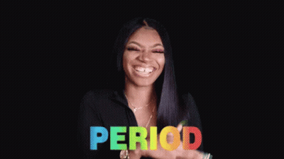 Woman Pointing At Period Word GIF