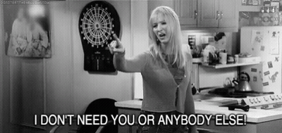 Woman Pointing Dartboard Saying I Don't Need You GIF