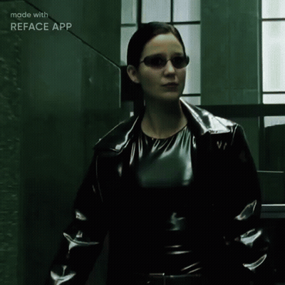 Woman Pointing Gun At Camera Made With Reface App GIF
