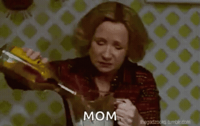 Woman Pouring Drink Into Pitcher Says Mom GIF