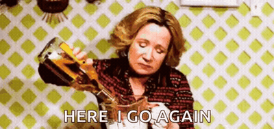 Woman Pouring Whiskey Says Here I Go Again GIF