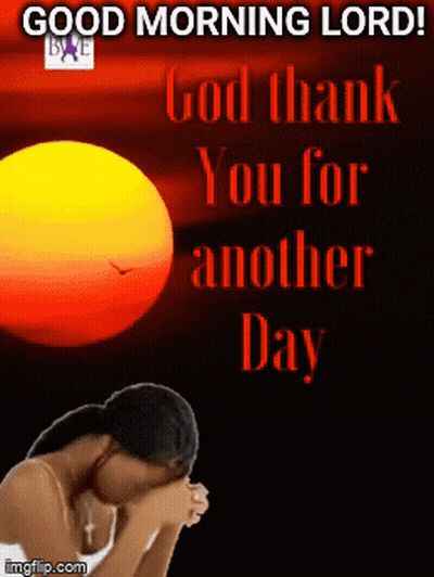Woman Praying Sunset Good Morning Lord GIF