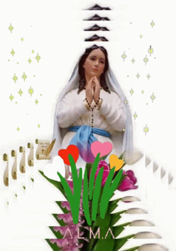 Woman Praying With Flowers Alma GIF