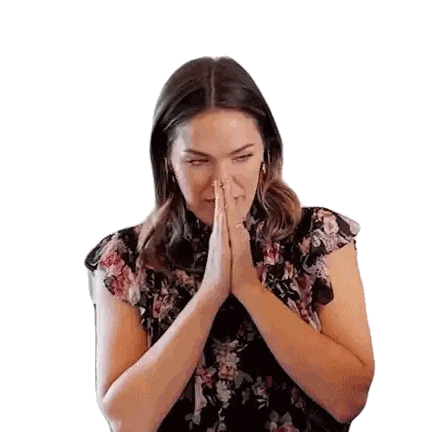 Woman Praying With Hands On Face Sticker