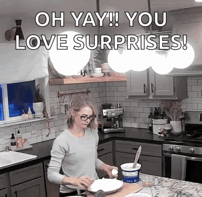 Woman Prepares Food Oh Yay You Love Surprises GIF