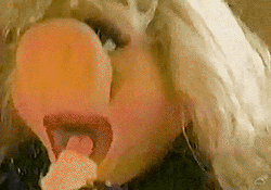 Woman Puppet Chewing GIF