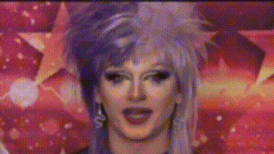 Woman Purple Hair Red Starry Background Anywhere Ni GIF