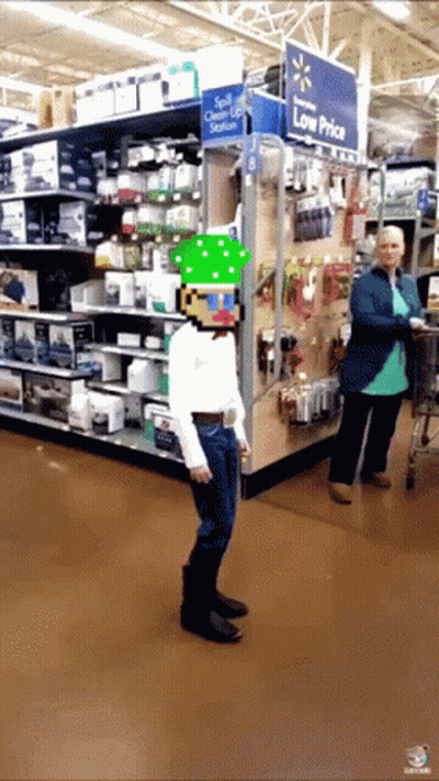 Woman Pushing Cart In Store With Low Price Sign GIF
