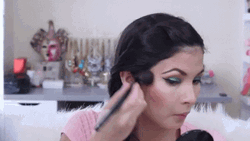 Woman Putting Blush On Getting Ready GIF