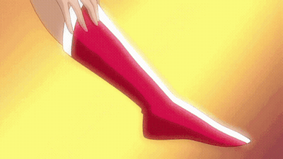 Woman Putting On Red Stockings GIF