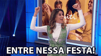 Woman Raising Arms Saying Entre Nessa Festa GIF
