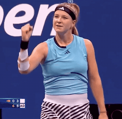 Woman Raising Fist In Adidas Headband GIF