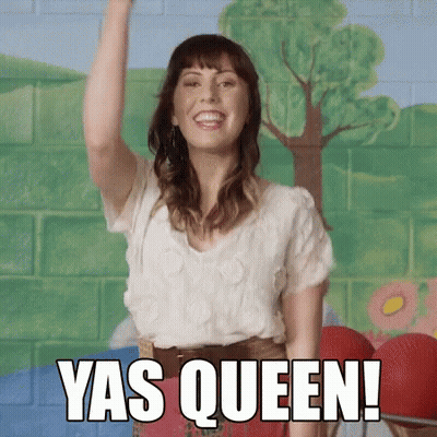 Woman Raising Hand Yas Queen GIF