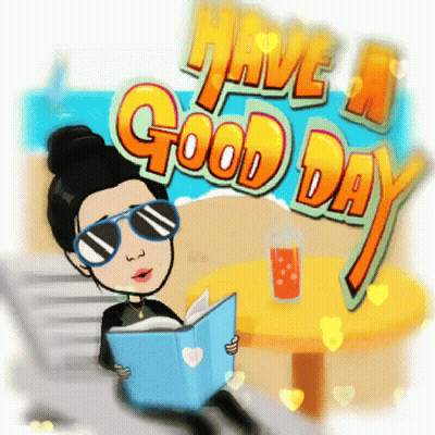 Woman Reading Book Have A Good Day GIF