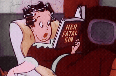 Woman Reading Her Fatal Sin GIF