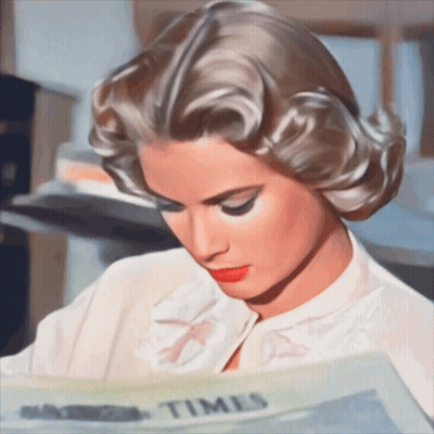 Woman Reading Newspaper Saying Times GIF