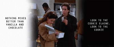 Woman Reading Paper Next To Man In Store GIF