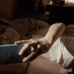 Woman Reading Text Message Getting Up Shocked  GIF