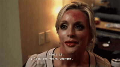 Woman Red Paint Admit It Ten Years Younger GIF