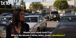 Woman Referring Beetlejuice GIF