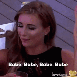 Woman Repeatedly Saying Babe GIF