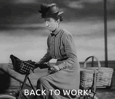 Woman Riding Bicycle Back To Work GIF