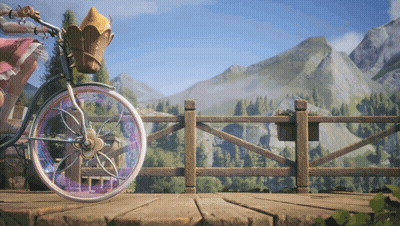 Woman Riding Bicycle With Basket GIF