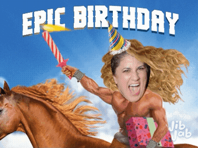 Woman Riding Horse Epic Birthday GIF