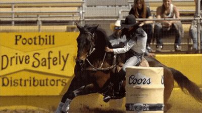 Woman Riding Horse Foothill Drive Safely Distributors Sign GIF