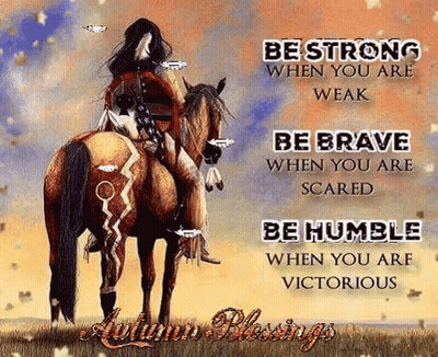 Woman Riding Horse In Field With Quote GIF